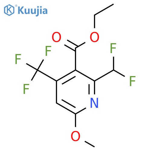 Ethyl 2-(difluoromethyl)-6-methoxy-4-(trifluoromethyl)pyridine-3-carboxylate structure