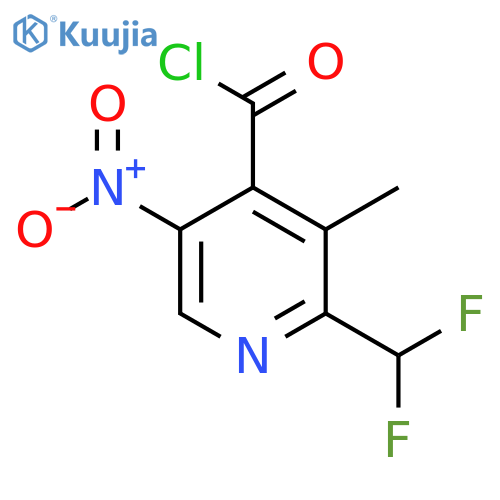 2-(Difluoromethyl)-3-methyl-5-nitropyridine-4-carbonyl chloride structure