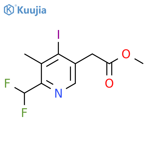 Methyl 2-(difluoromethyl)-4-iodo-3-methylpyridine-5-acetate structure