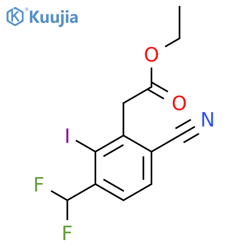 Ethyl 6-cyano-3-difluoromethyl-2-iodophenylacetate structure