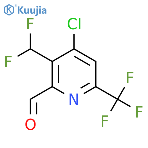 4-Chloro-3-(difluoromethyl)-6-(trifluoromethyl)pyridine-2-carboxaldehyde structure