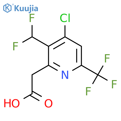 4-Chloro-3-(difluoromethyl)-6-(trifluoromethyl)pyridine-2-acetic acid structure