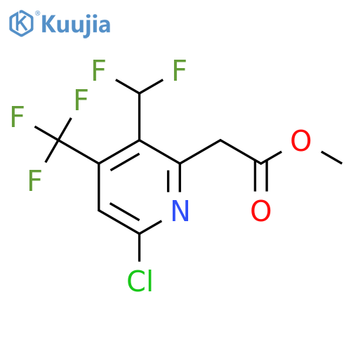 Methyl 6-chloro-3-(difluoromethyl)-4-(trifluoromethyl)pyridine-2-acetate structure