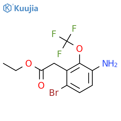 Ethyl 3-amino-6-bromo-2-(trifluoromethoxy)phenylacetate structure