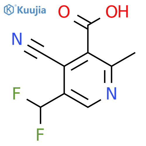 4-Cyano-5-(difluoromethyl)-2-methylpyridine-3-carboxylic acid structure
