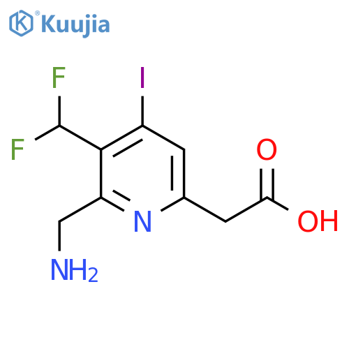 2-(Aminomethyl)-3-(difluoromethyl)-4-iodopyridine-6-acetic acid structure