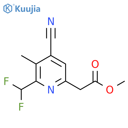 Methyl 4-cyano-2-(difluoromethyl)-3-methylpyridine-6-acetate structure