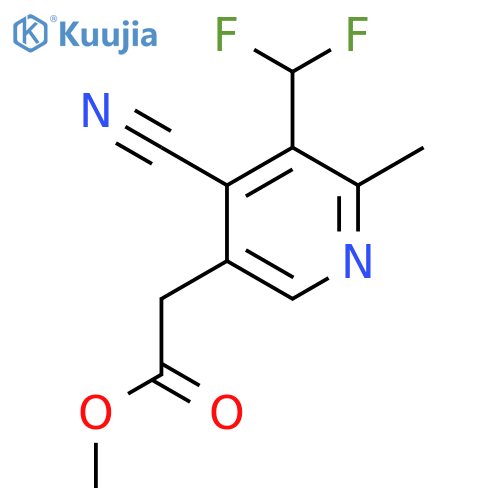 Methyl 4-cyano-3-(difluoromethyl)-2-methylpyridine-5-acetate structure