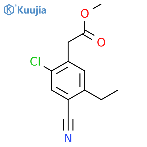 Methyl 2-chloro-4-cyano-5-ethylphenylacetate structure
