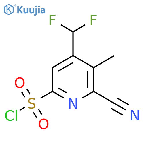 2-Cyano-4-(difluoromethyl)-3-methylpyridine-6-sulfonyl chloride structure