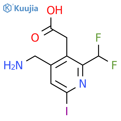 4-(Aminomethyl)-2-(difluoromethyl)-6-iodopyridine-3-acetic acid structure