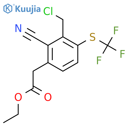 Ethyl 3-chloromethyl-2-cyano-4-(trifluoromethylthio)phenylacetate structure