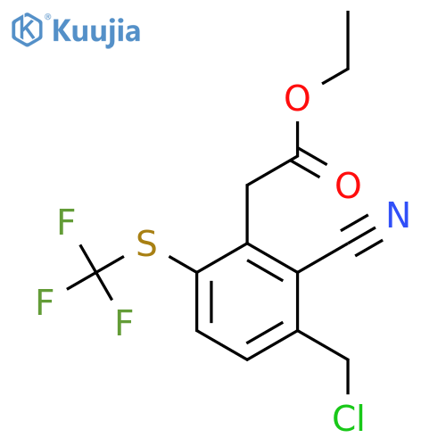 Ethyl 3-chloromethyl-2-cyano-6-(trifluoromethylthio)phenylacetate structure