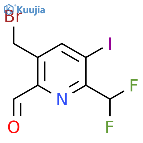 5-(Bromomethyl)-2-(difluoromethyl)-3-iodopyridine-6-carboxaldehyde structure