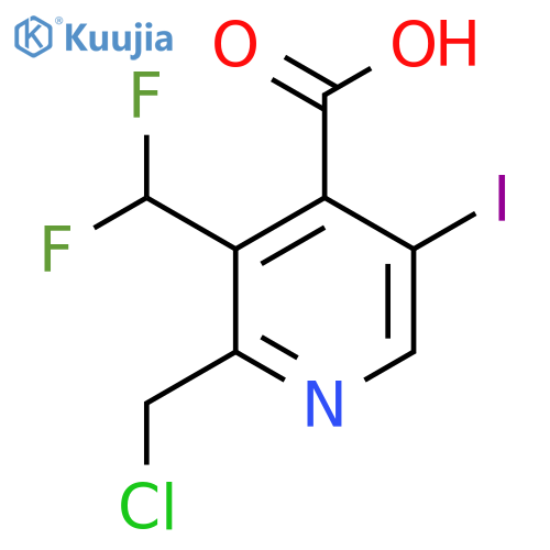 2-(Chloromethyl)-3-(difluoromethyl)-5-iodopyridine-4-carboxylic acid structure