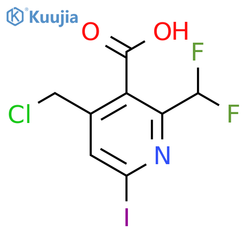 4-(Chloromethyl)-2-(difluoromethyl)-6-iodopyridine-3-carboxylic acid structure