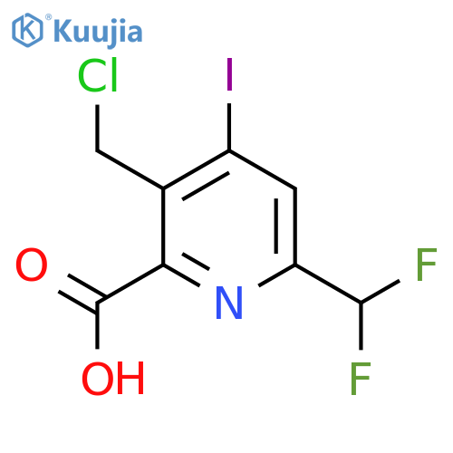 3-(Chloromethyl)-6-(difluoromethyl)-4-iodopyridine-2-carboxylic acid structure