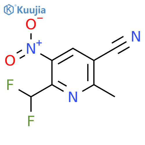 3-Cyano-6-(difluoromethyl)-2-methyl-5-nitropyridine structure