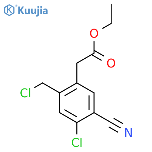 Ethyl 4-chloro-2-chloromethyl-5-cyanophenylacetate structure