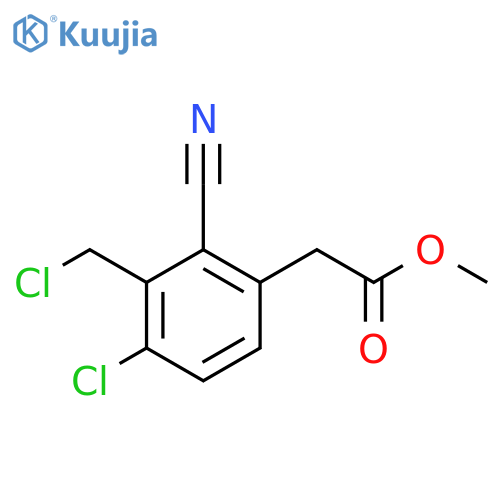 Methyl 4-chloro-3-chloromethyl-2-cyanophenylacetate structure