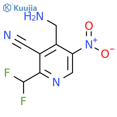 4-(Aminomethyl)-3-cyano-2-(difluoromethyl)-5-nitropyridine structure