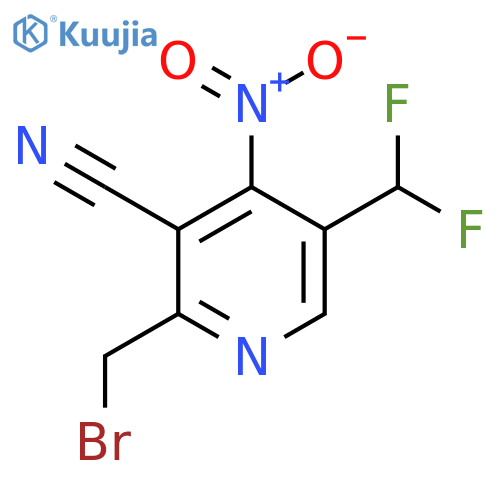 2-(Bromomethyl)-3-cyano-5-(difluoromethyl)-4-nitropyridine structure
