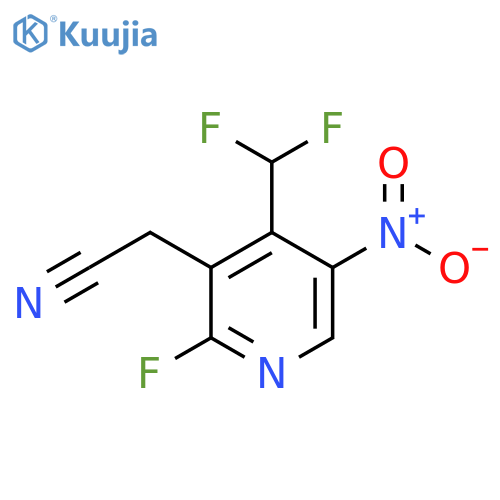 4-(Difluoromethyl)-2-fluoro-5-nitropyridine-3-acetonitrile structure