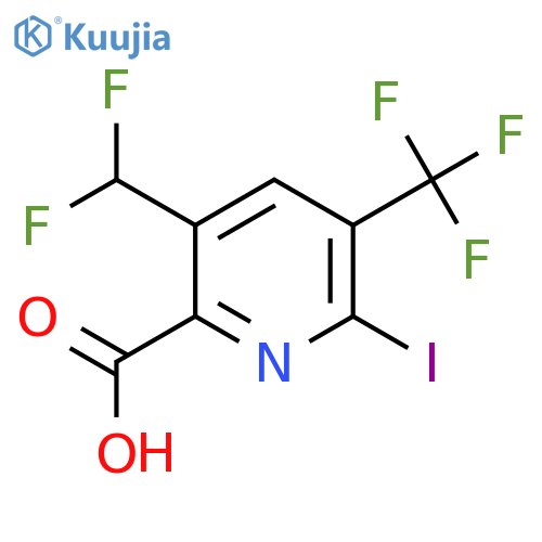 5-(Difluoromethyl)-2-iodo-3-(trifluoromethyl)pyridine-6-carboxylic acid structure