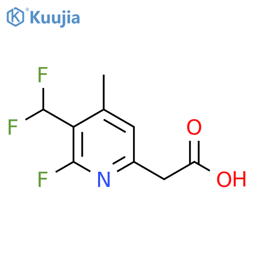 3-(Difluoromethyl)-2-fluoro-4-methylpyridine-6-acetic acid structure