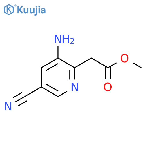 Methyl 3-amino-5-cyanopyridine-2-acetate structure