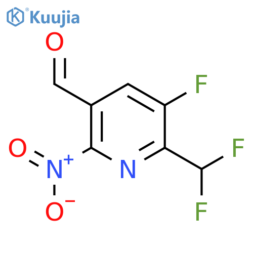 2-(Difluoromethyl)-3-fluoro-6-nitropyridine-5-carboxaldehyde structure