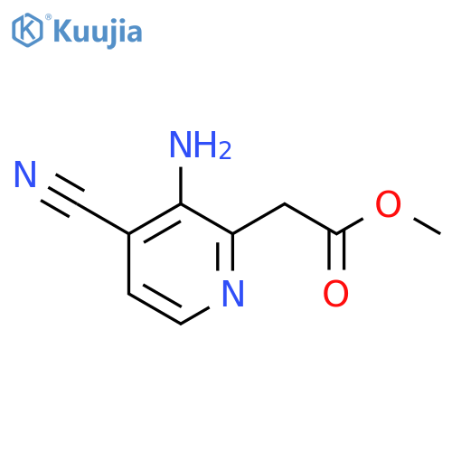 Methyl 3-amino-4-cyanopyridine-2-acetate structure