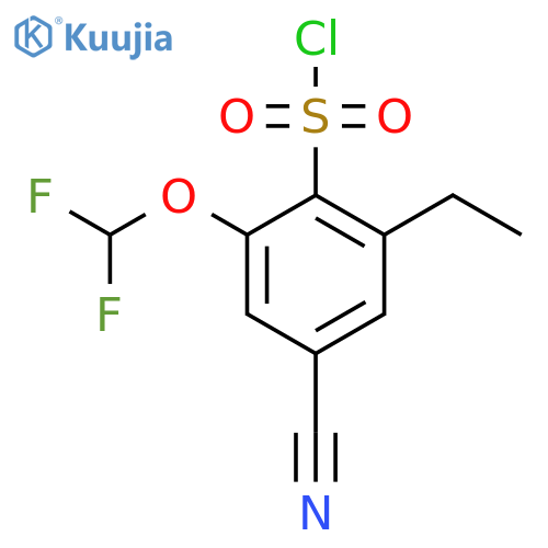 4-Cyano-2-difluoromethoxy-6-ethylbenzenesulfonyl chloride structure