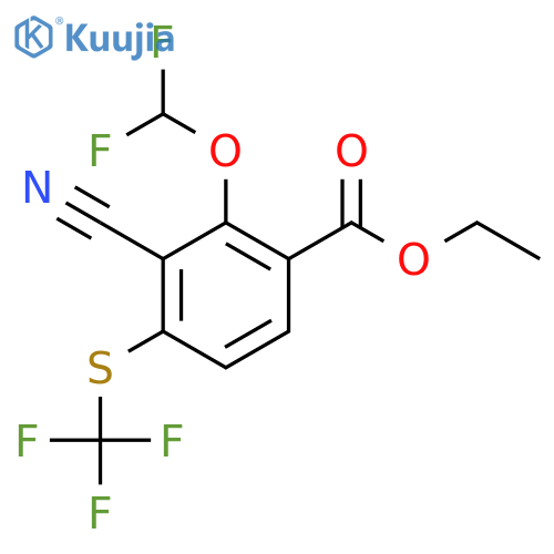 Ethyl 3-cyano-2-difluoromethoxy-4-(trifluoromethylthio)benzoate structure
