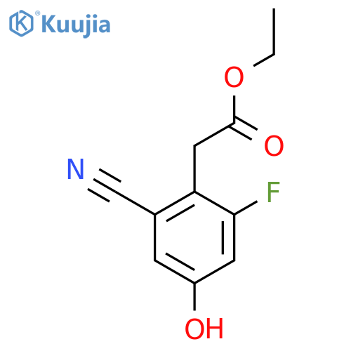 Ethyl 2-cyano-6-fluoro-4-hydroxyphenylacetate structure