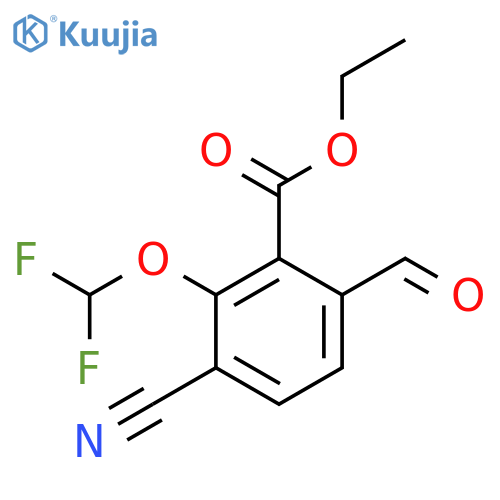 Ethyl 3-cyano-2-difluoromethoxy-6-formylbenzoate structure