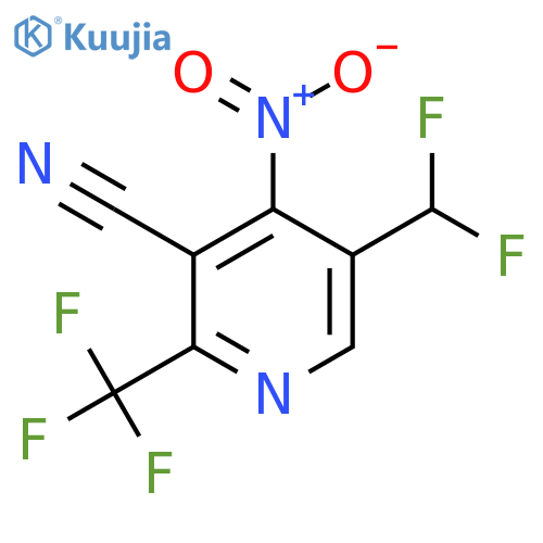 3-Cyano-5-(difluoromethyl)-4-nitro-2-(trifluoromethyl)pyridine structure