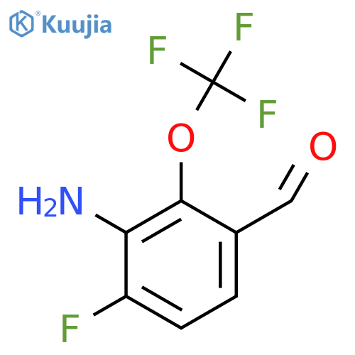 3-Amino-4-fluoro-2-(trifluoromethoxy)benzaldehyde structure
