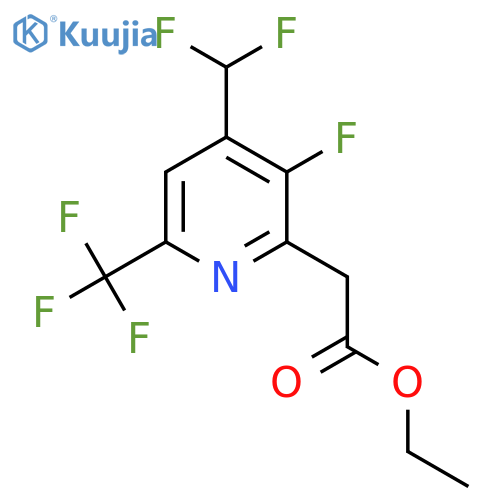 Ethyl 4-(difluoromethyl)-3-fluoro-6-(trifluoromethyl)pyridine-2-acetate structure