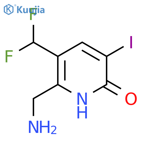 2-(Aminomethyl)-3-(difluoromethyl)-6-hydroxy-5-iodopyridine structure
