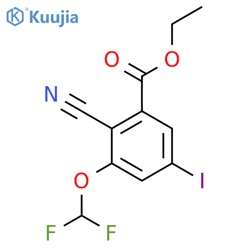 Ethyl 2-cyano-3-difluoromethoxy-5-iodobenzoate structure