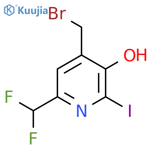 4-(Bromomethyl)-6-(difluoromethyl)-3-hydroxy-2-iodopyridine structure