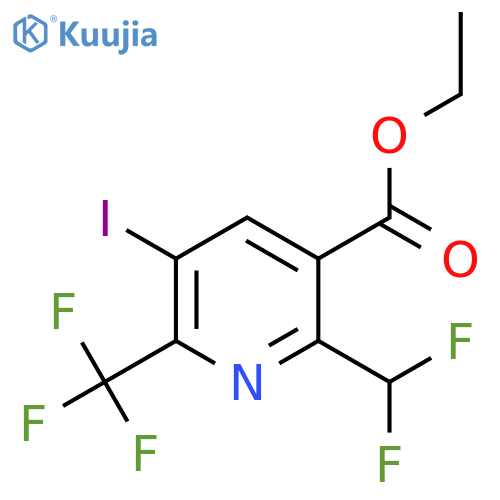 Ethyl 2-(difluoromethyl)-5-iodo-6-(trifluoromethyl)pyridine-3-carboxylate structure