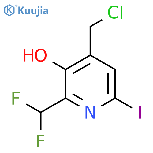 4-(Chloromethyl)-2-(difluoromethyl)-3-hydroxy-6-iodopyridine structure
