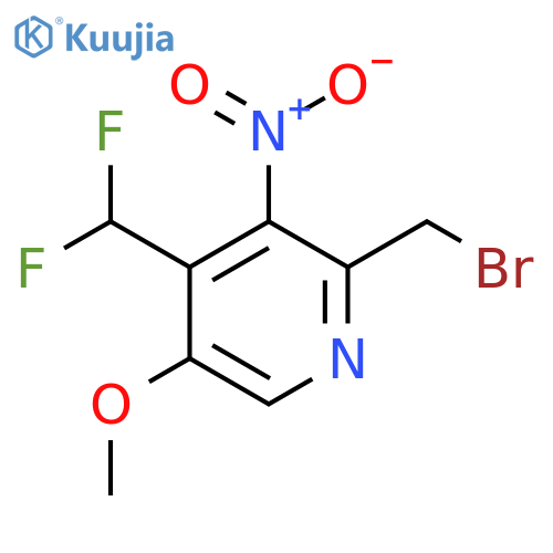 2-(Bromomethyl)-4-(difluoromethyl)-5-methoxy-3-nitropyridine structure