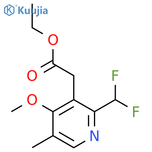 Ethyl 2-(difluoromethyl)-4-methoxy-5-methylpyridine-3-acetate structure