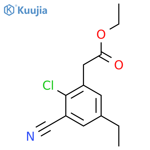 Ethyl 2-chloro-3-cyano-5-ethylphenylacetate structure