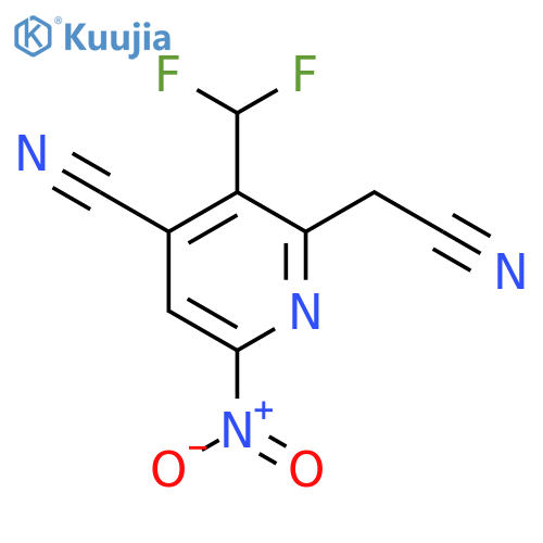 4-Cyano-3-(difluoromethyl)-6-nitropyridine-2-acetonitrile structure