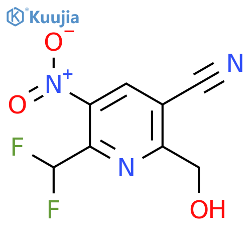 5-Cyano-2-(difluoromethyl)-3-nitropyridine-6-methanol structure