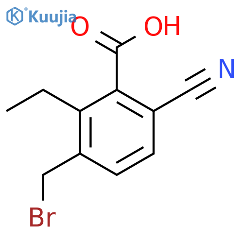 3-Bromomethyl-6-cyano-2-ethylbenzoic acid structure
